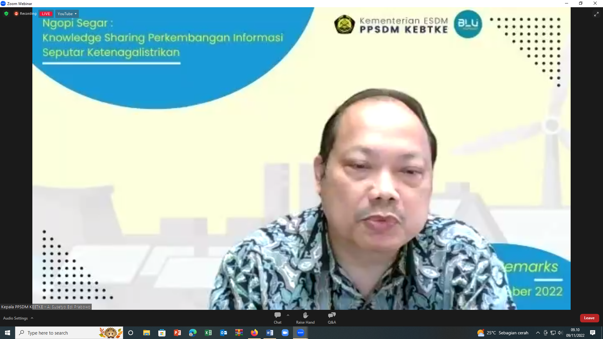 PPSDM KEBTKE Gelar Kegiatan Webinar Bertemakan “Potensi Dan Mitigasi Bahaya Listrik Di Rumah Tinggal”